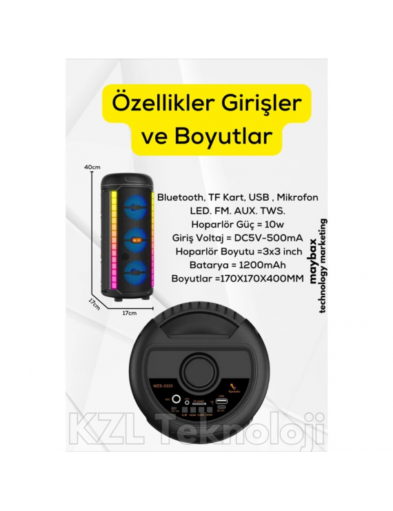 PG-6600 IŞIKLI BLUETOOTH SPEAKER