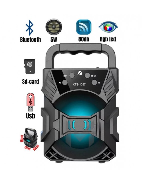 KTS-1057 Wireless Kablosuz Bluetooth Hoparlör RGB SD/USB